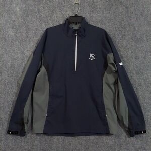 FootJoy DryJoys Hydrolite Jacket Mens Large Navy Half Zip Golf Rain Pullover